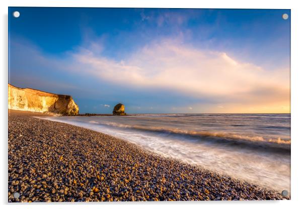Freshwater Bay Beach. Isle Of Wight Acrylic by Wight Landscapes