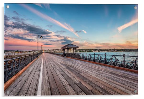 Sunset At Ryde Pier Acrylic by Wight Landscapes