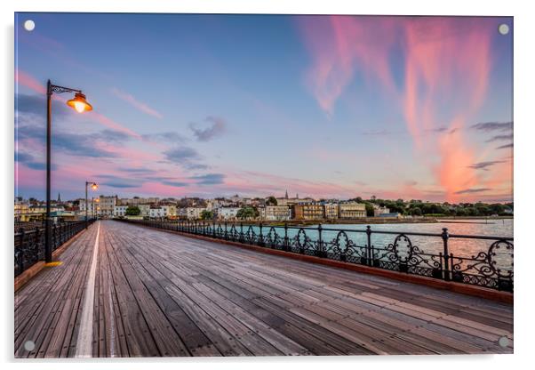 Sunset Afterglow At Ryde Pier Acrylic by Wight Landscapes