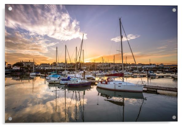 Ryde Harbour Sunset Acrylic by Wight Landscapes