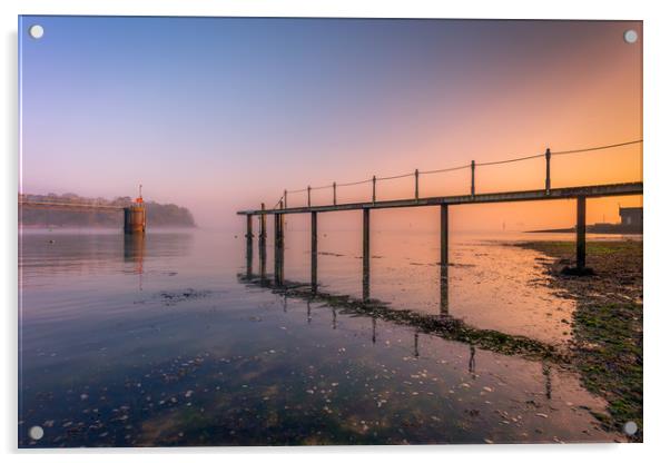 Fishbourne Jetty Sunrise Acrylic by Wight Landscapes