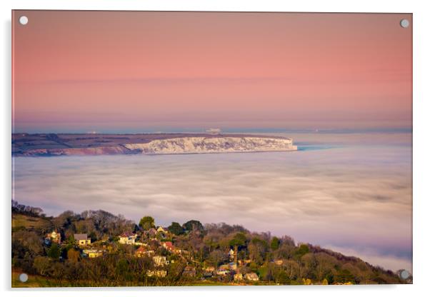 Fog Over The Bay Acrylic by Wight Landscapes