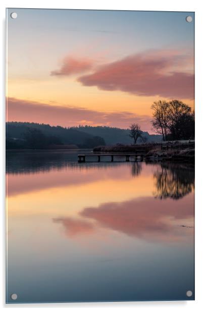 Dawn At The Old Millpond Acrylic by Wight Landscapes