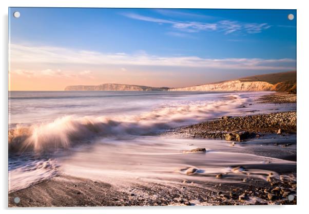Compton Bay Beach 3 Acrylic by Wight Landscapes