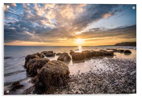 Woodside Bay Rockscape Sunrise Acrylic by Wight Landscapes