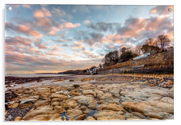 Sunset At Seaview Isle Of Wight Acrylic by Wight Landscapes