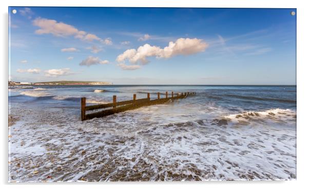 Sandown Bay Isle Of Wight Acrylic by Wight Landscapes