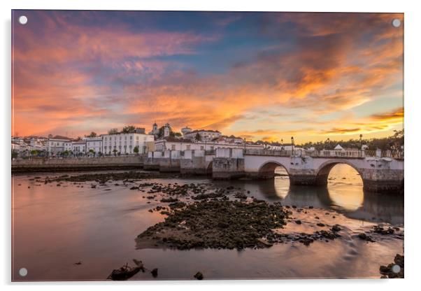Sunset at Tavira Algarve Portugal Acrylic by Wight Landscapes