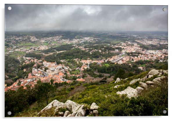 Looking Down On Sintra Portugal Acrylic by Wight Landscapes