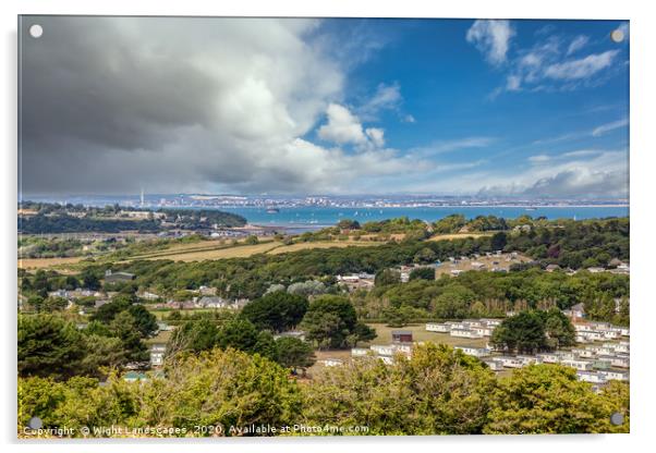 Whitecliff Bay Holiday Park 2 Acrylic by Wight Landscapes