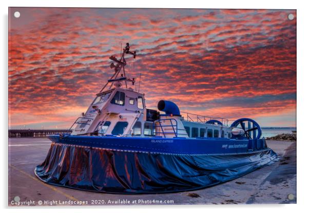 Island Express Hovercraft Acrylic by Wight Landscapes