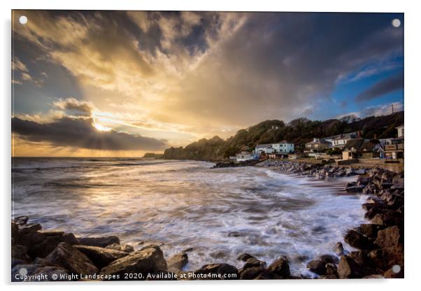 Steephill Cove Isle Of Wight Acrylic by Wight Landscapes