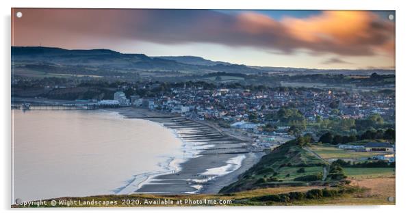 Sandown Isle Of Wight Panorama Acrylic by Wight Landscapes