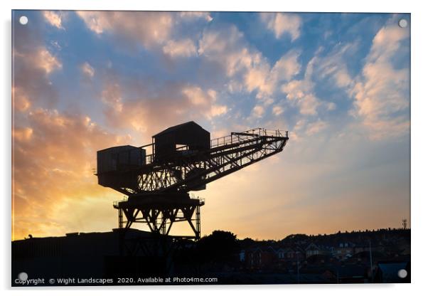 Cowes Hammerhead Crane IOW Acrylic by Wight Landscapes