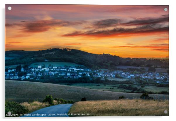 Brading Town Isle Of Wight Acrylic by Wight Landscapes