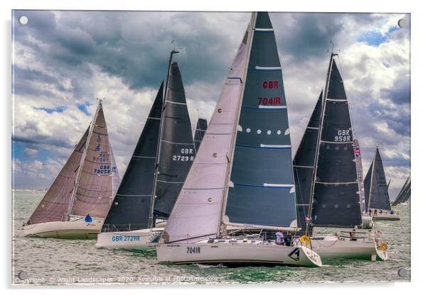 RORC Race The Wight 2020 Acrylic by Wight Landscapes