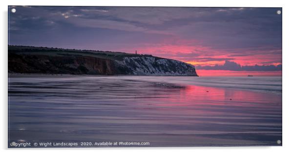 Dawn At Culver Cliff Acrylic by Wight Landscapes