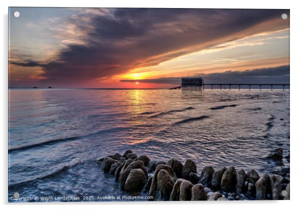 Bembridge Lifeboat Station Sunrise Acrylic by Wight Landscapes