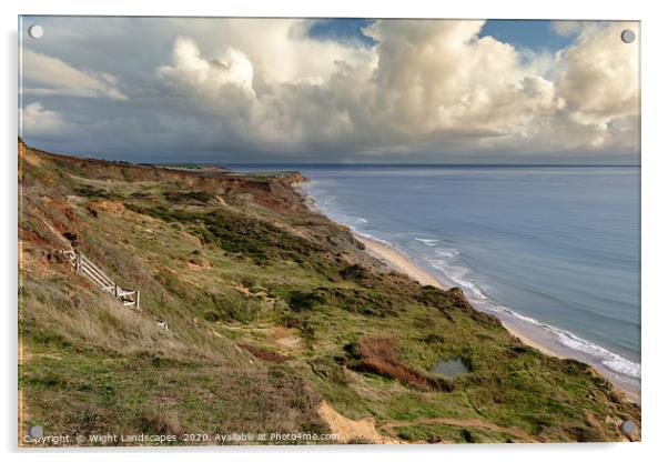 Compton Bay Landslip Isle Of Wight Acrylic by Wight Landscapes
