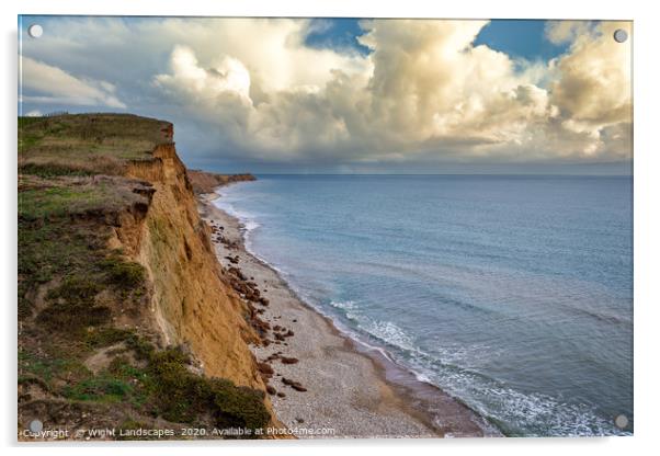 The Cliffs Of Compton Bay Isle Of Wight Acrylic by Wight Landscapes