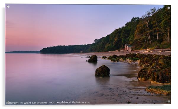Dawn At Priory Bay Isle Of Wight Acrylic by Wight Landscapes