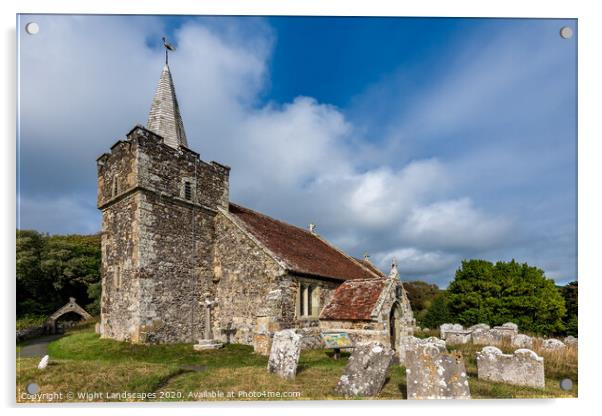 St Peters and St Pauls Church Mottistone  Acrylic by Wight Landscapes