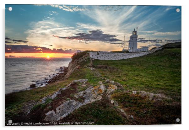St Catherines Lighthouse Isle Of Wight Acrylic by Wight Landscapes