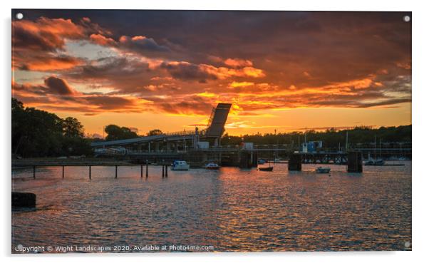 Fishbourne Ferry Terminal Sunset Acrylic by Wight Landscapes