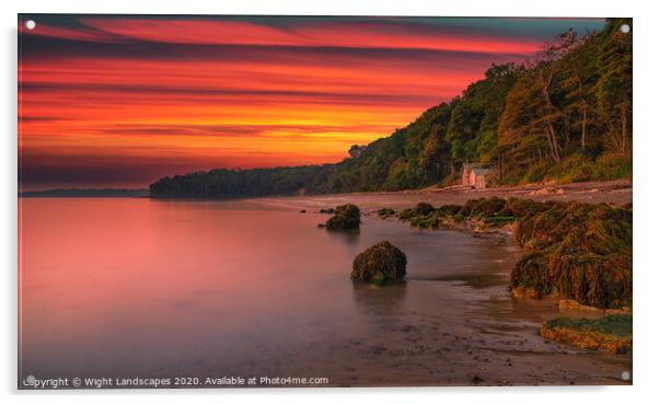 Priory Bay Sunrise Acrylic by Wight Landscapes