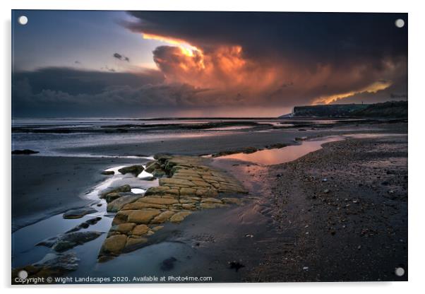 Foreland Sunset Bembridge Acrylic by Wight Landscapes