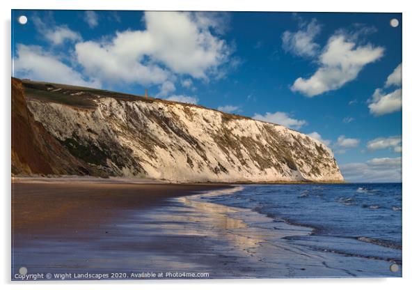 Culver Cliff Isle Of Wight Acrylic by Wight Landscapes