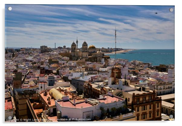 Across The Rooftops Of Cadiz Acrylic by Wight Landscapes