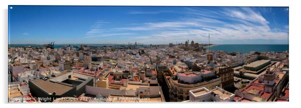 Rooftops Of Cadiz Panorama Acrylic by Wight Landscapes