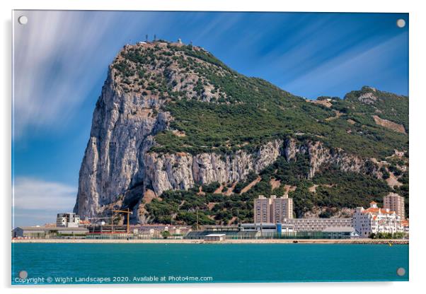Rock Of Gibraltar Acrylic by Wight Landscapes