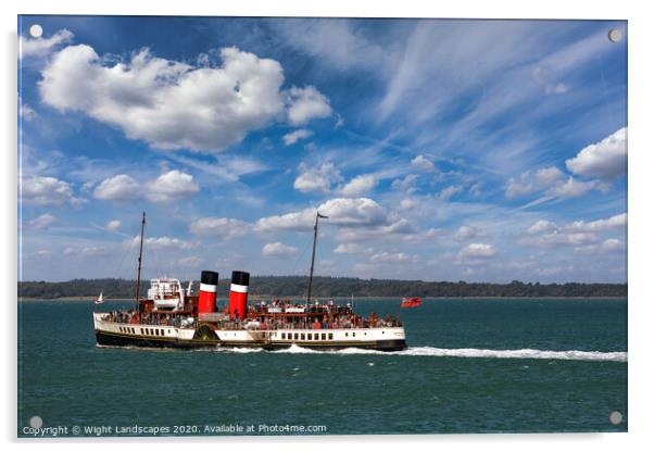 PS Waverley Round The Island Cruise Acrylic by Wight Landscapes