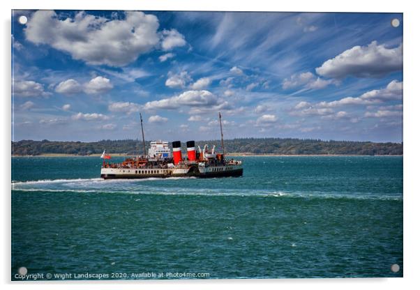 PS Waverley Round The Island Cruise Acrylic by Wight Landscapes