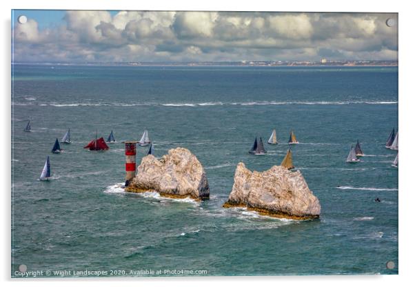 Jolie Brise At The Needles Acrylic by Wight Landscapes