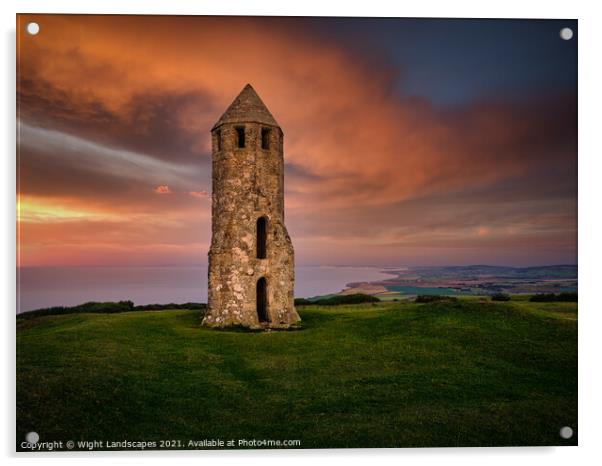 St Catherines Oratory Isle Of Wight Acrylic by Wight Landscapes