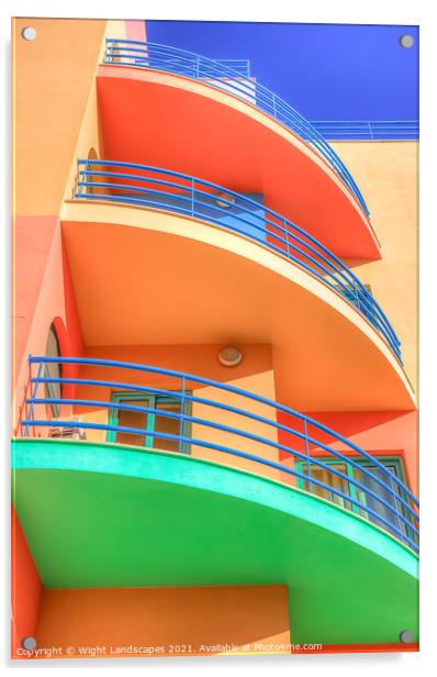 Candy Coloured Apartments Abstract Acrylic by Wight Landscapes