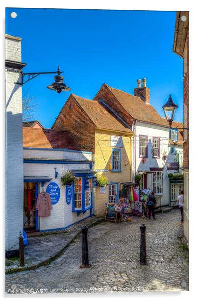 Quay Street Lymington Acrylic by Wight Landscapes