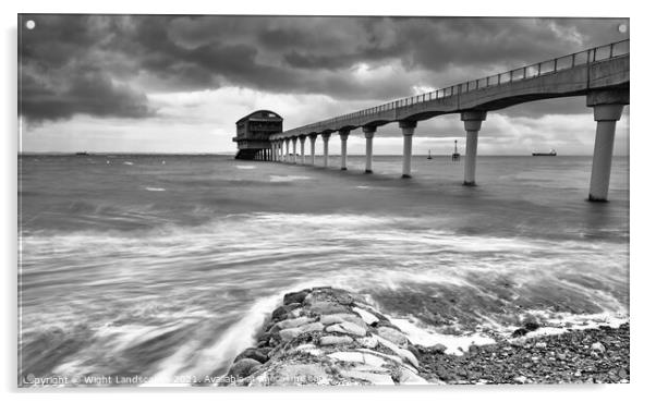 Bembridge Lifeboat Station bw Acrylic by Wight Landscapes