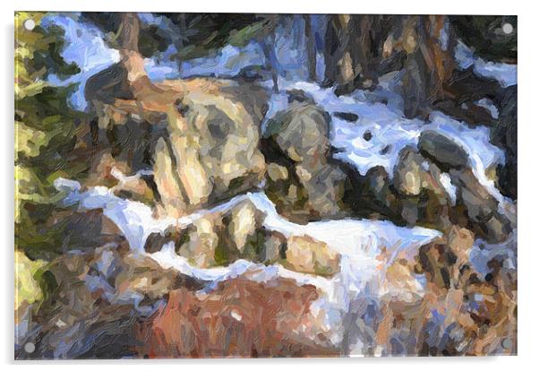 Big Bear Rocks Acrylic by Michael Dorsey