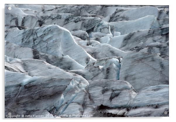 Svinafellsjokull glacier ice Acrylic by Jutta Klassen