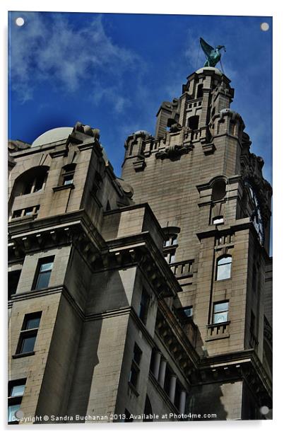 Liverpool Royal Liver Building Acrylic by Sandra Buchanan