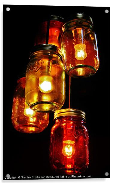 Jam Jar Lights Acrylic by Sandra Buchanan