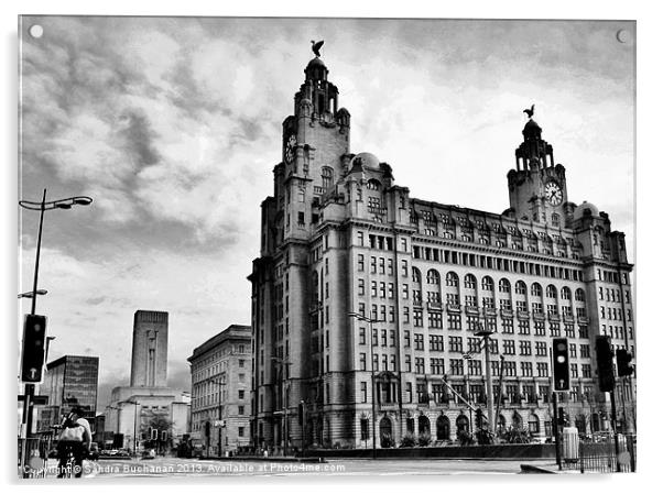 Liverpool City Centre Acrylic by Sandra Buchanan