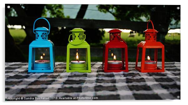 Coloured Lanterns Acrylic by Sandra Buchanan