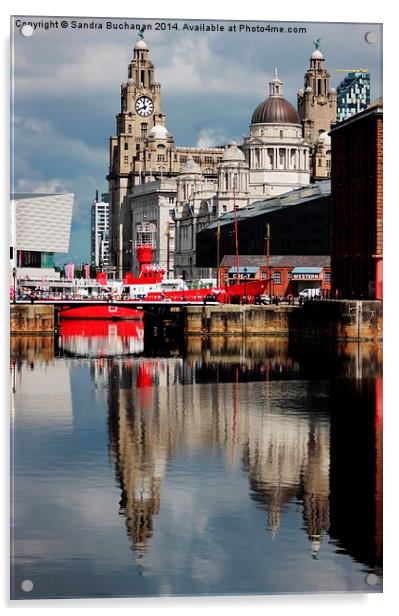  Reflections Of Liverpool Acrylic by Sandra Buchanan