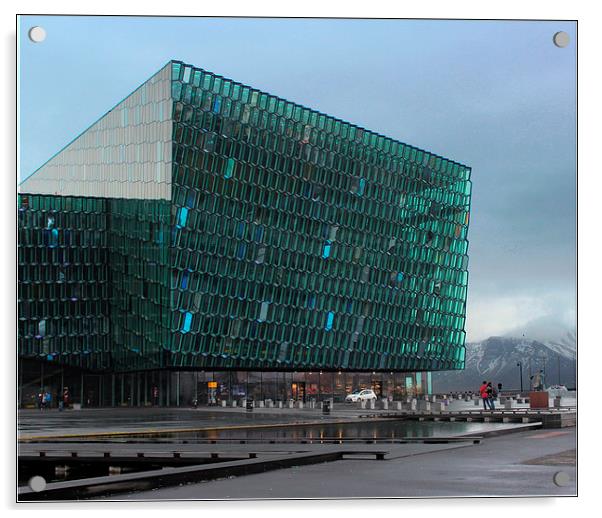  Harpa, Concert Hall and Conference Centre,  Reykj Acrylic by HELEN PARKER