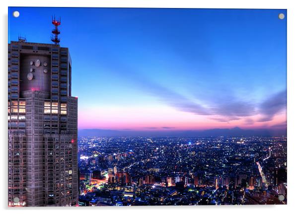 Tokyo Metropolitan Government Building Sunset Acrylic by Duane Walker